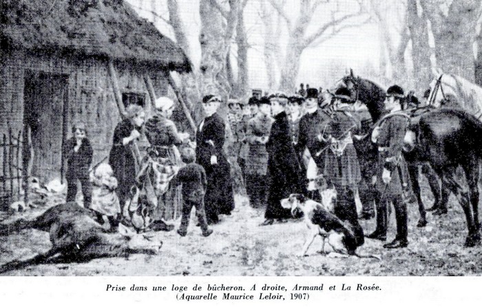 Fin de chasse par Maurice Leloir (1907) - Equipage de Bonnelles - Archives de la Société